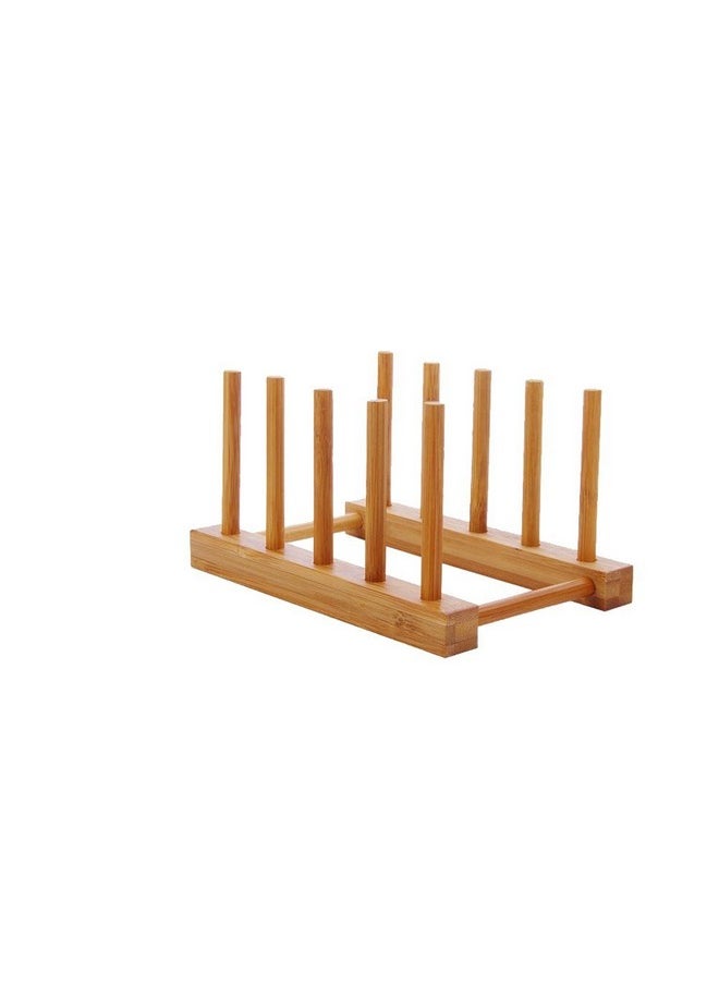 KOOMAGIC - Bamboo Dish Drying Rack Dish Rack Collapsible Dish Drainer Wooden Drainboard Storage Holder Stand With 4 Slot,Supplement Or Dish Drainer Kitchen Cabinet Organizer For Dish, Plate, Bowl, Coasters - Image 1