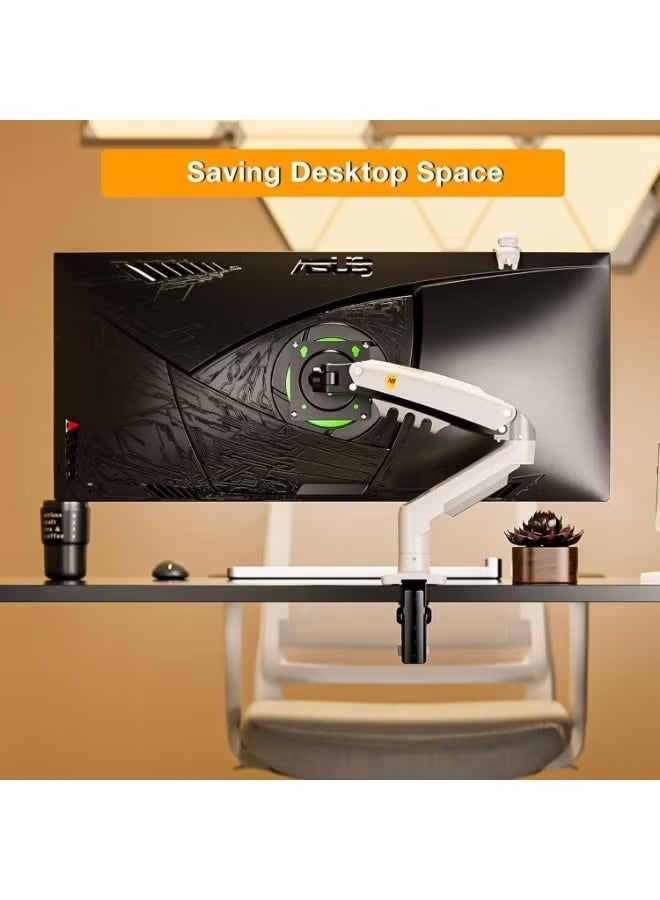 NB ERGONOMIC Universal Monitor Stand Single Arm Swivel Monitor Stand with Gas Spring Arm for 17-30 Inch  White F80 XE - Image 5