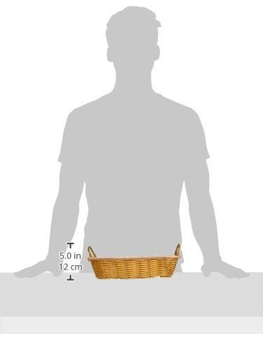 Winco PWBN-12B Rectangular Woven Basket with Handles, 12-Inch by 8-Inch by 3-Inch,Brown,Medium - Image 3