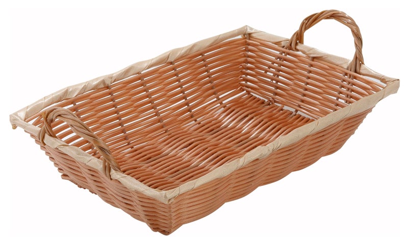 Winco PWBN-12B Rectangular Woven Basket with Handles, 12-Inch by 8-Inch by 3-Inch,Brown,Medium - Image 1