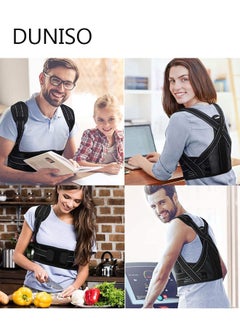 DUNISO Posture Corrector for Women and Men, Back Brace Fully Adjustable & Comfy, Support Straightener for Spine, Neck, Clavicle and Shoulder, Improves Posture and Pain Relief  - Image 4