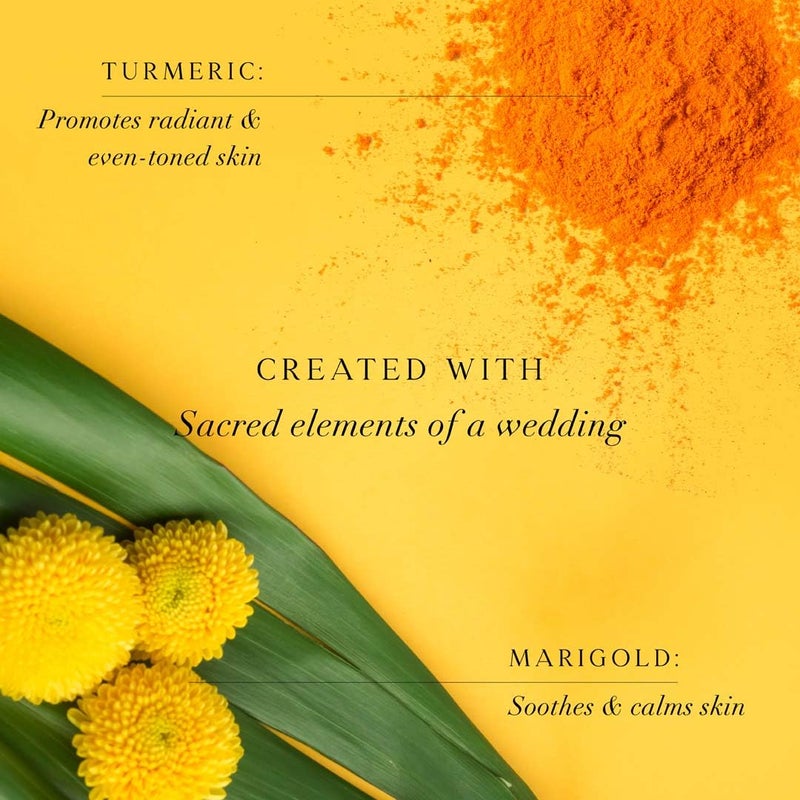 Kimirica Vivah Experience Wedding gift set for couple| Uniquely Crafted Wedding Gifts contains Body wash, Body Lotion, Bath Salt, Bathing bar and Hand cream | Luxuriously Scented Marigold & Turmeric | perfect Gifts for Wedding | 5 Piece Gift Hamper - Image 5