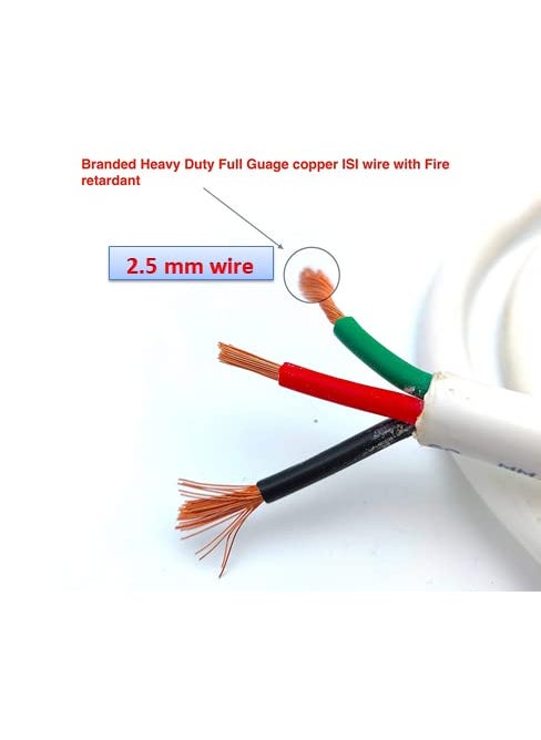BRUK Bruk Extension Board with Long 25 sqmm 3 cor Wire Indicator Fuse 16A Switch Socket 2 Combined Board With16A Plug 5 Meter Wire  - Image 4