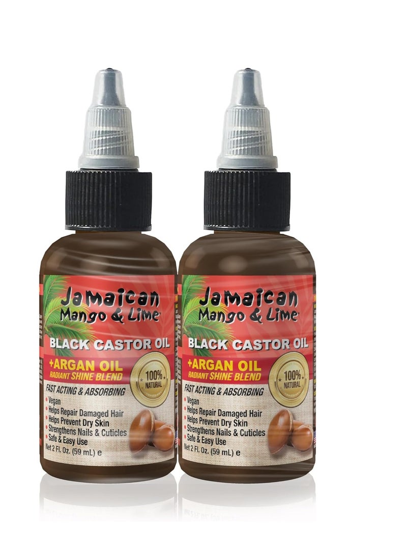 Jamaican Mango & Lime 2oz JML Jamaican Black Castor Oil - Argan Pack of 2 