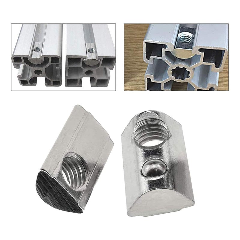 DGZ 4040 Series M8 T Slot Nuts Roll-in Spring Ball Loaded Elastic Nuts Carbon Steel for 4040 Series Aluminum Extrusion Profile Rail with 8mm Slot for 3D Printer（20Pcs） - Image 5
