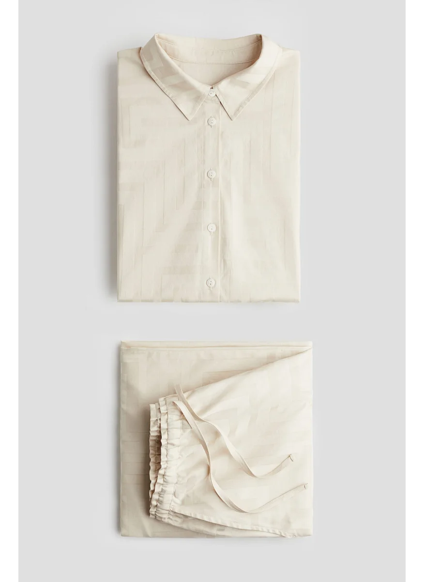 H&M Jacquard-Weave Cotton Pyjamas