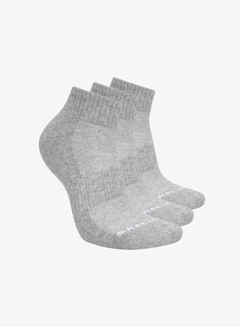 3 Pack Half Terry Quarter Crew Socks