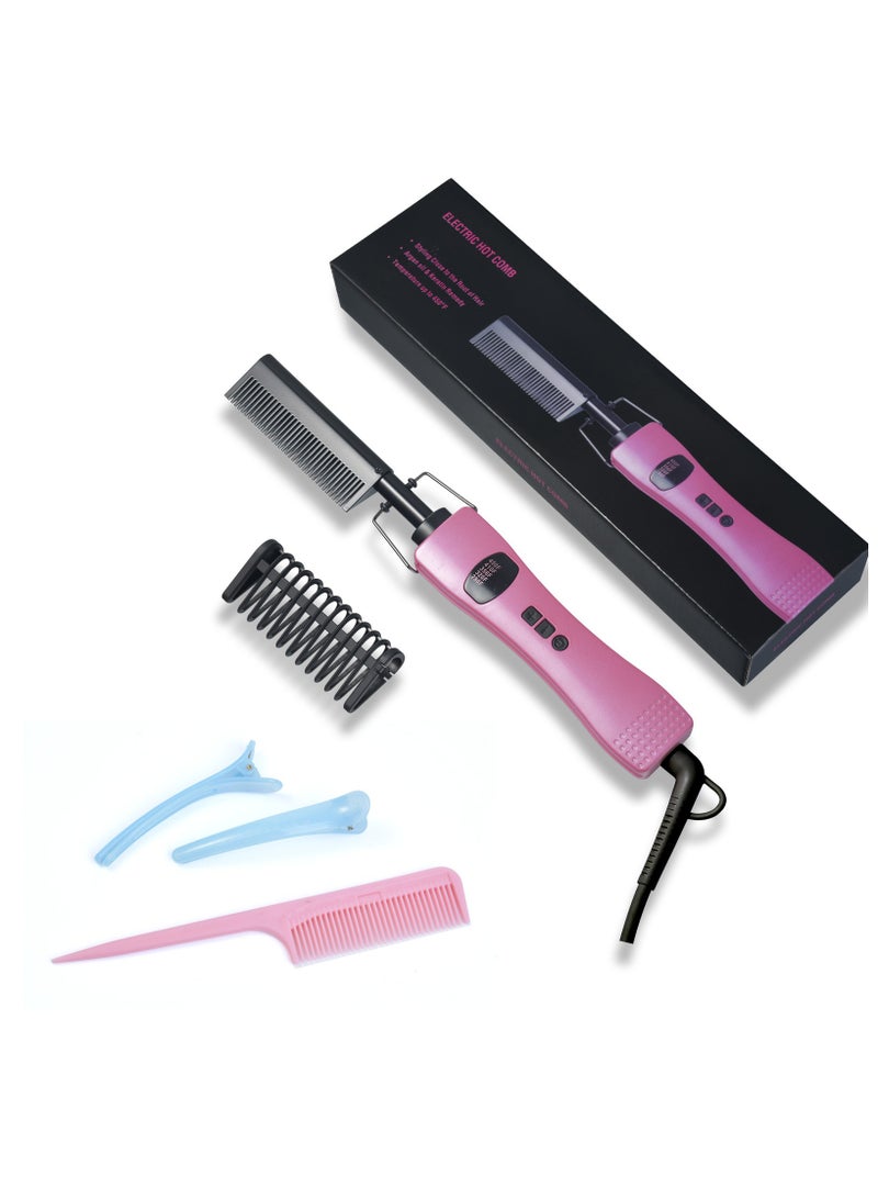 general Straight curly comb bangs LCD dual-purpose copper comb home curly hair straightener wand multi-function electric styling comb - Image 2