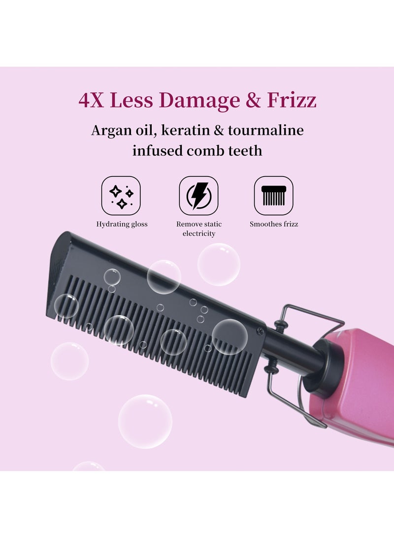 general Straight curly comb bangs LCD dual-purpose copper comb home curly hair straightener wand multi-function electric styling comb - Image 1