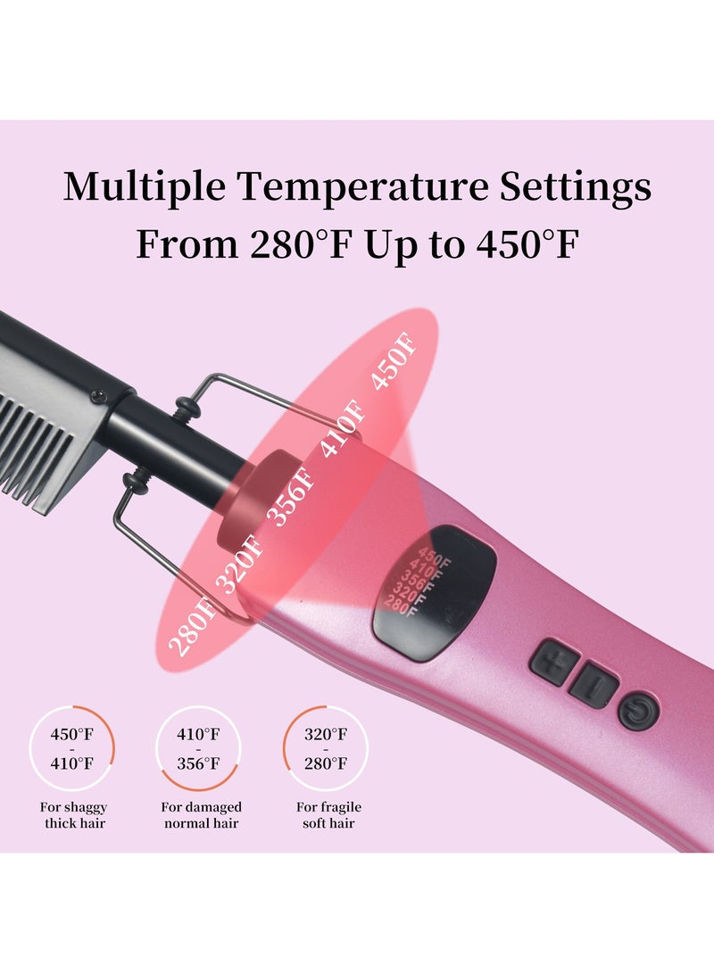 general Straight curly comb bangs LCD dual-purpose copper comb home curly hair straightener wand multi-function electric styling comb - Image 3