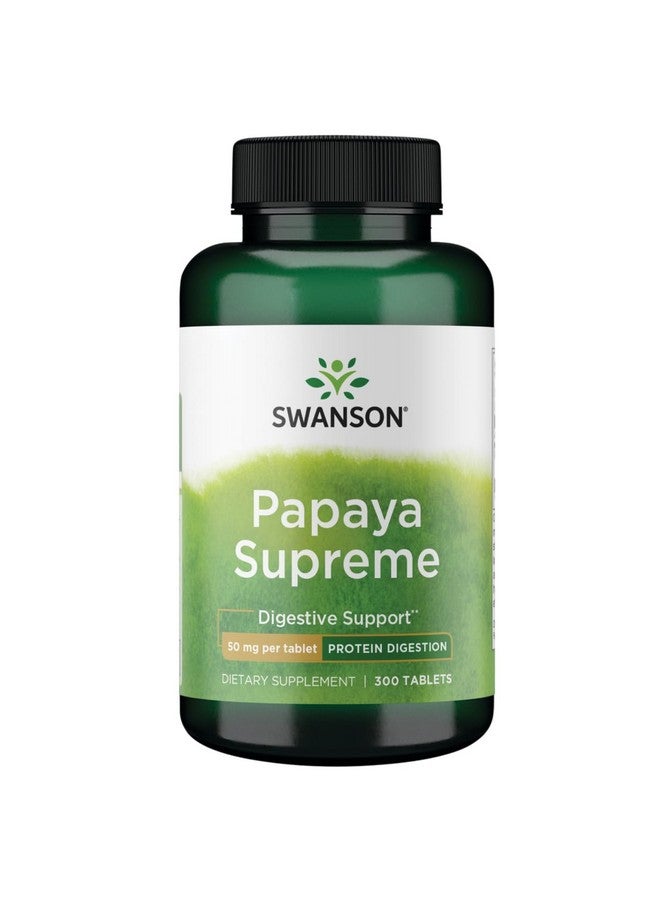 Swanson Papaya Supreme 50 Milligrams 300 Tabs Enzyme - Image 1