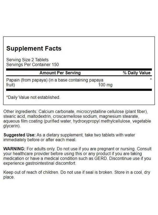 Swanson Papaya Supreme 50 Milligrams 300 Tabs Enzyme - Image 2
