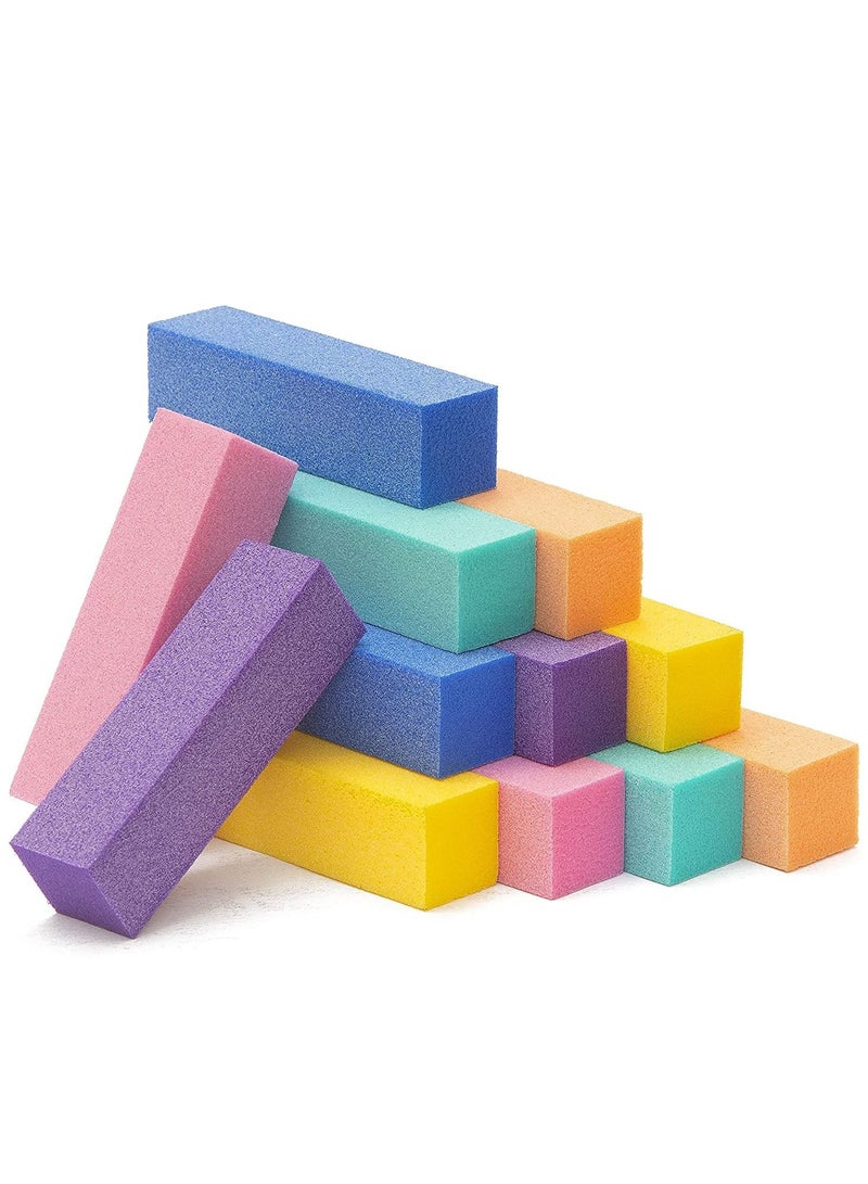 Y&D Nail Files and Buffer, Professional Manicure Tools Kit Rectangular Art Care Buffer Block Tools, Natural Acrylic Buffing Blocks, 12-Pack, 4 Sided, Medium Grit (Multi-colored) - Image 1