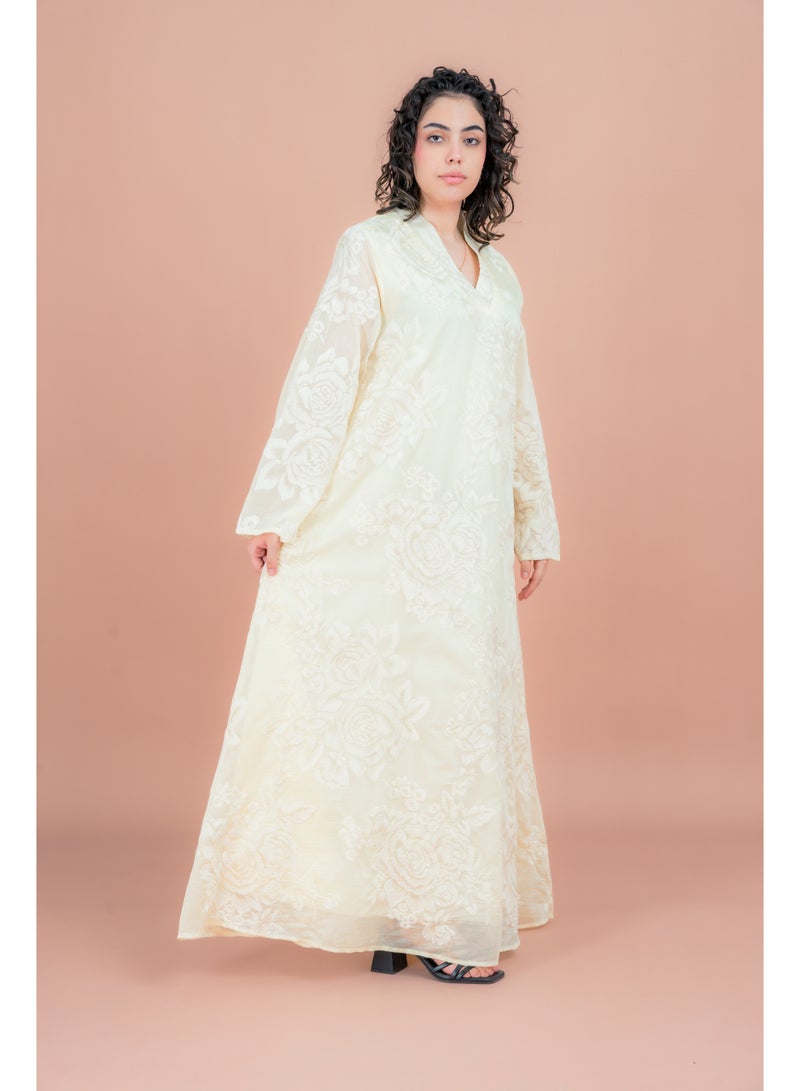 اكسا جلابية مطرزة بالورود - Image 3