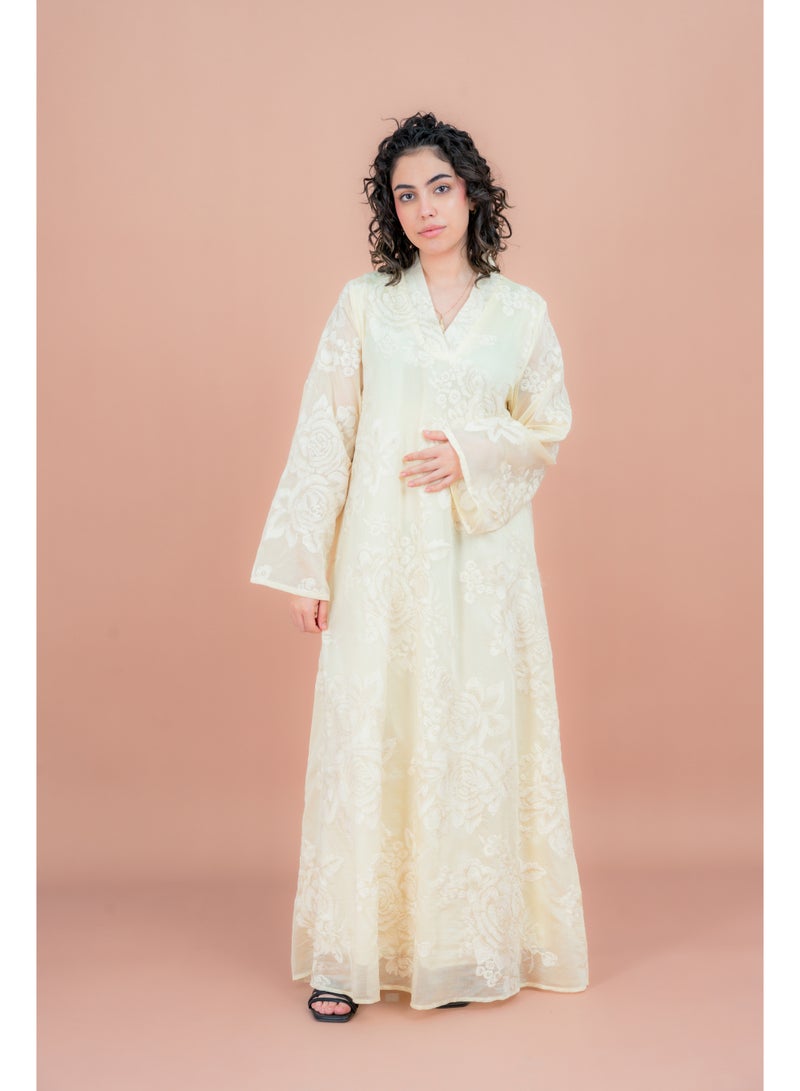 اكسا جلابية مطرزة بالورود - Image 1