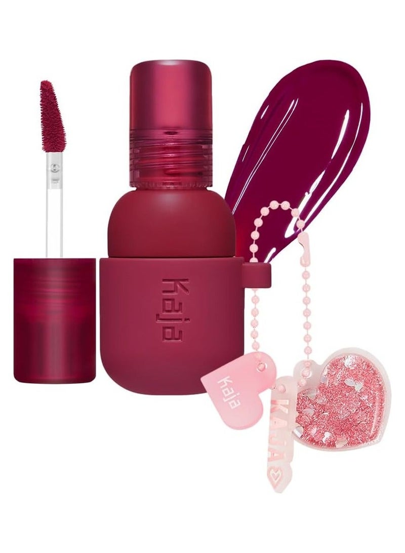 كاجا أحمر شفاه وخدود كاجا جليزد مع سلسلة مفاتيح - لون جيلي تشارم 01 تشيري سبريتز - لون شفاه وخدود يدوم طويلاً - تركيبة جل خفيفة ومرطبة مع سلسلة مفاتيح - Image 1