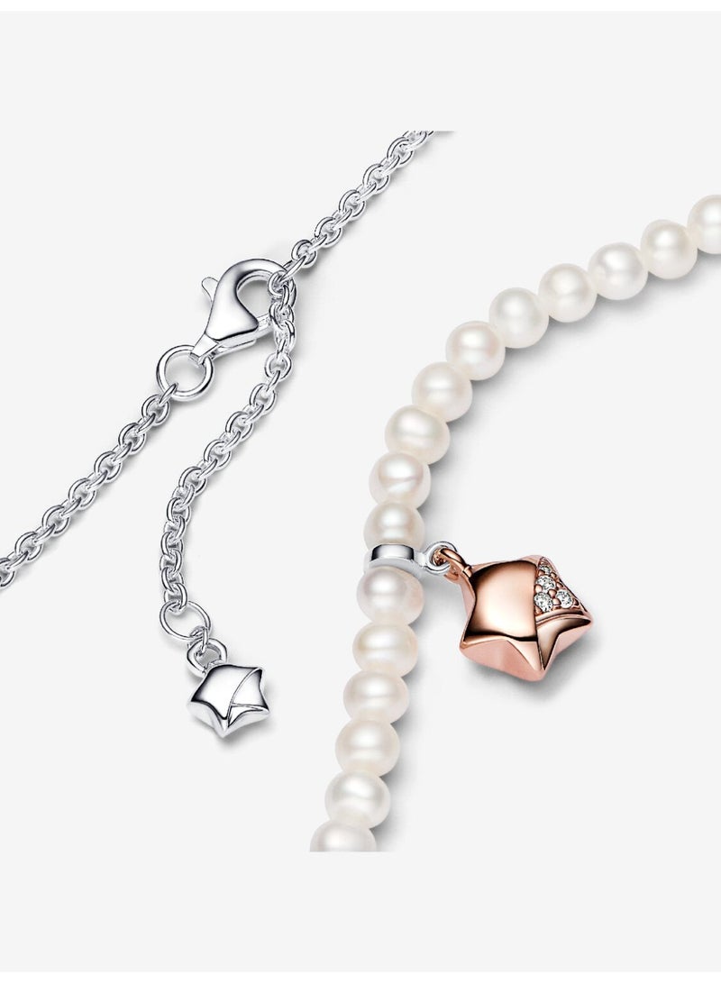 دورا قلادة لؤلؤية على شكل نجمة الحظ من الأوريغامي - Image 2