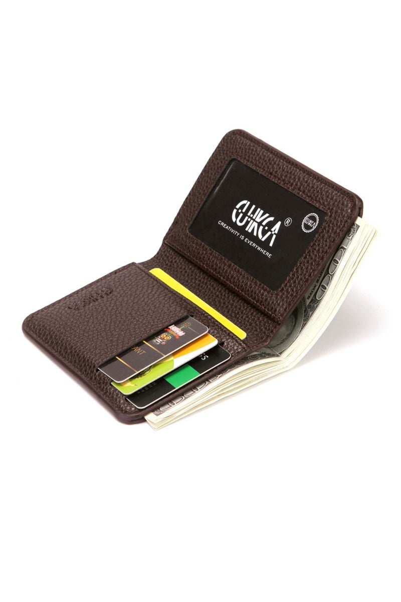 CUIKCA Wallet for Men, Bifold Pocket Wallet with ID Window ,Brown 11x8.5x1cm - Image 1