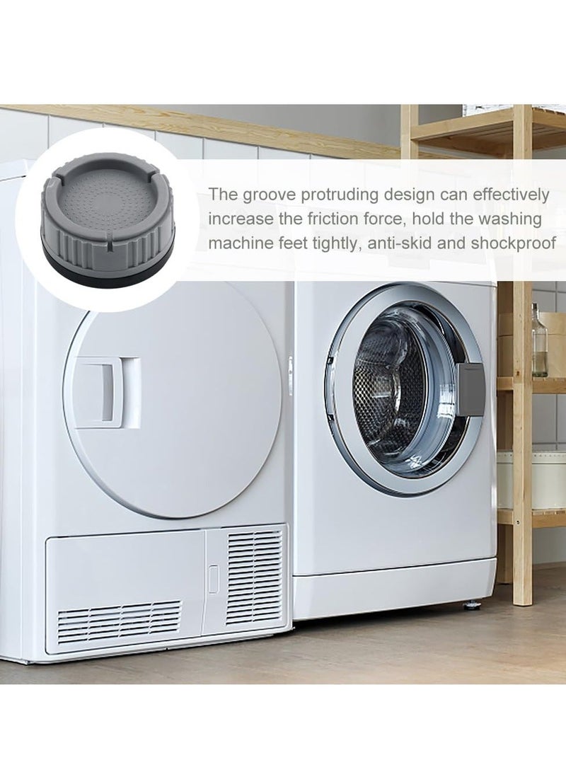 Anti Vibration Pads 4Pack Stackable Shock Noise Cancelling Washer Dryer Isolation Pad Non slip Noise Cancelling Rubber Feet Pad Stabilizer for Heavy Duty Washing Machine Furniture's Legs - Image 4