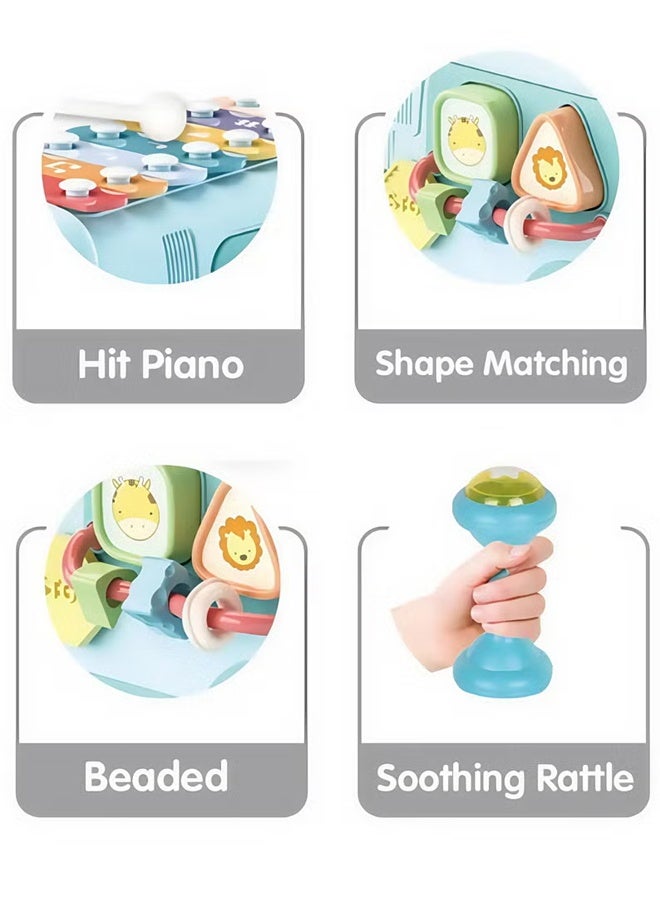 حافلة دقّ للأطفال الصغار، حافلة مونتيسوري موسيقية تعليمية 5 في 1، لعبة فرز الأشكال، لعبة دقّ، وأنشطة تنموية للأطفال من عمر 1-3 سنوات. آمنة ومتينة وتعليمية - تعزز المهارات الحركية والتطور المعرفي والتعلم الموسيقي مع لعبة الدقّ، وفرز الأشكال، وآلة الزيلوفون الخشبية، والأنشطة التنموية للأطفال من عمر 1-3 سنوات. هدية مثالية للأولاد والبنات. - Image 2