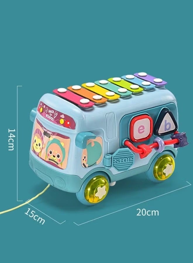 حافلة دقّ للأطفال الصغار، حافلة مونتيسوري موسيقية تعليمية 5 في 1، لعبة فرز الأشكال، لعبة دقّ، وأنشطة تنموية للأطفال من عمر 1-3 سنوات. آمنة ومتينة وتعليمية - تعزز المهارات الحركية والتطور المعرفي والتعلم الموسيقي مع لعبة الدقّ، وفرز الأشكال، وآلة الزيلوفون الخشبية، والأنشطة التنموية للأطفال من عمر 1-3 سنوات. هدية مثالية للأولاد والبنات. - Image 4