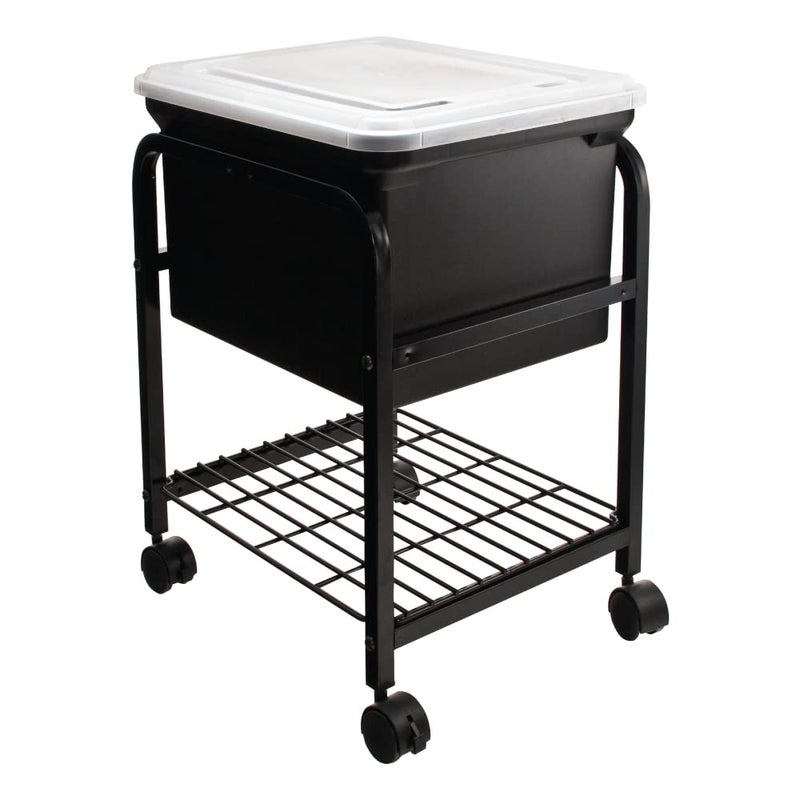 Advantus INNOVATIVE STORAGE DESIGN Advantus Hanging Rolling File Cart with Clear Lid 1558 in x 18 in x 2558 in Black 1 Count