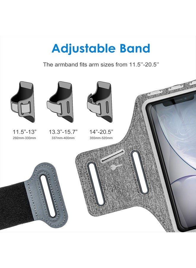 Jetech Phone Armband Holder with Key Holder and Card Slot for Phone Upto 6.2 inch, iPhone 14 Pro/14/13 Pro/13/12/11/XR/XS/X/8, Galaxy S23/S22, Pixel 7a/6a, Water Resistant, Adjustable Band, Grey - Image 5