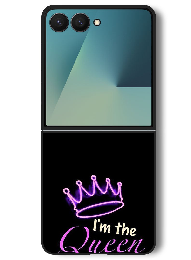 Theodor Case Compatible with Samsung Galaxy Z Flip 7 - 6.9 Inch Protection Shockproof Bumper Cover I Am The Queen - Image 1