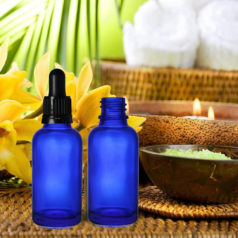 Devinez (Pack of 6) Multipurpose Refillable Blue Color Round Glass Bottle, 30 ml with Black Glass Dropper for Cosmetics, Serum, Essential Oils, Blends, Skin Care, Travel, Toners & DIY - Image 4