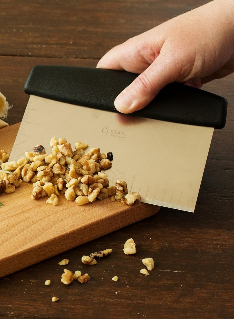 Cestari Dough Scraper Bench Knife: Professional Quality Heavy Duty Stainless Steel Bench Scraper, Chopper, Cutter - Perfect for Pastry, Nuts, Herbs, Chocolate, Pizza Dough, Soap, Bread Baking - Image 5