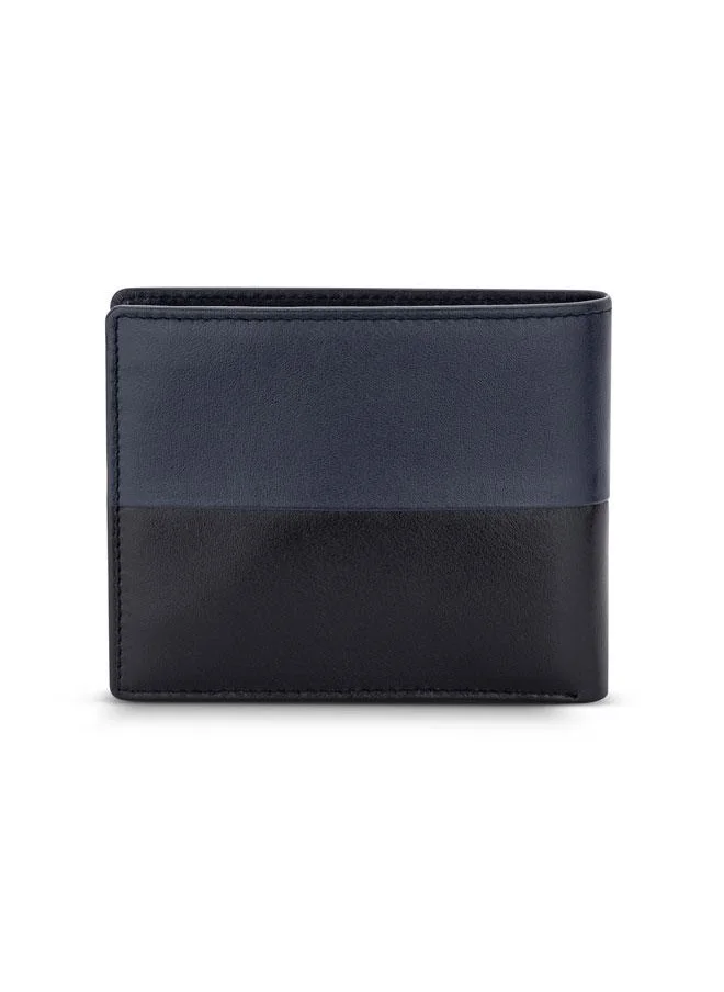 ميشيل هيربيلين Rime Leather Bi-Fold Blue & Black Wallet for Men's
