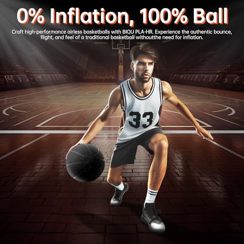BigTreeTech BIQU PLA-HR Flexible 3D Printer Filament Specifically for Printing Airless Basketballs, 1.75mm 1KG Spool (2.2lbs), Flexi Tough Filament Compatible with Most FDM 3D Printer (Black) - Image 5