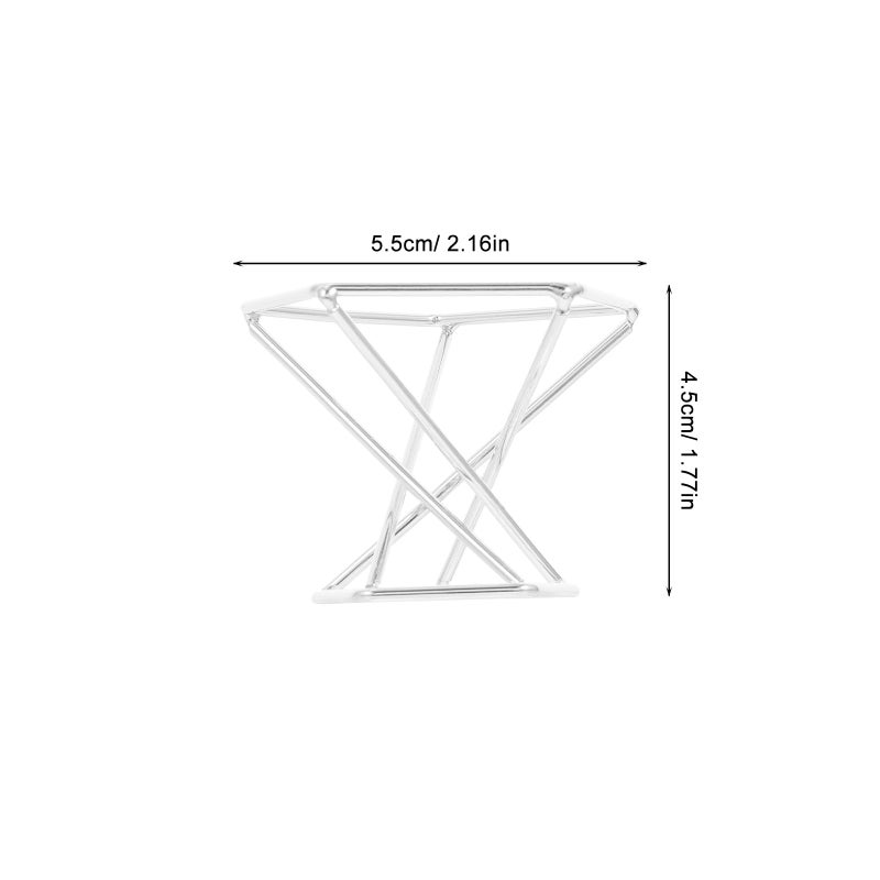 Silver Geometric Metal Air Plant Stands Set Of 4 Desktop Tillandsia Holder For Home Garden - Image 3