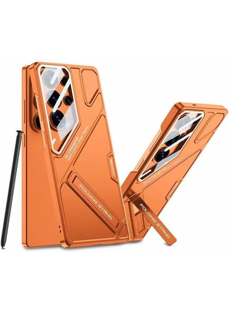 GKK for Samsung Galaxy S26 Ultra Case with Camera Lens Protection, Shockproof PC + PU Armor Cover, Built-in Kickstand, Mecha Style Anti-Scratch، Orange، Samsung Galaxy S26 Ultra - Image 1