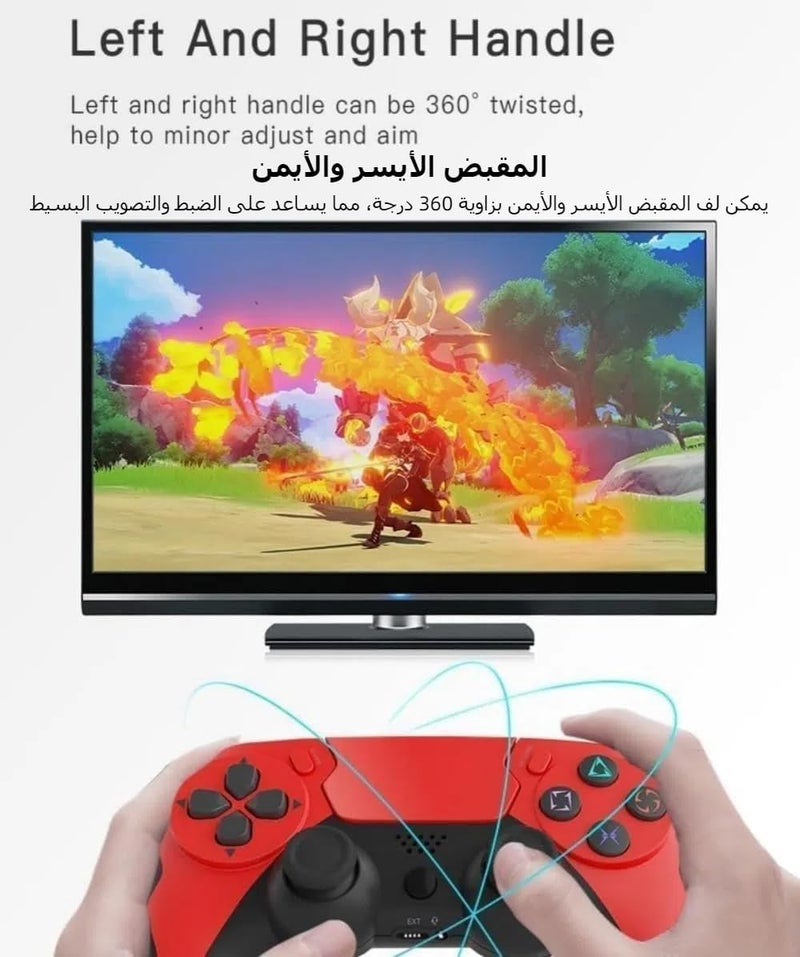 Wireless Joystick Compatible with PS4/Slim/Pro with Cable Dual Vibration Motor Gaming Bluetooth Gamepad Double Shock 4 Controller Work For PlayStation 4 (WHITE) - Image 4