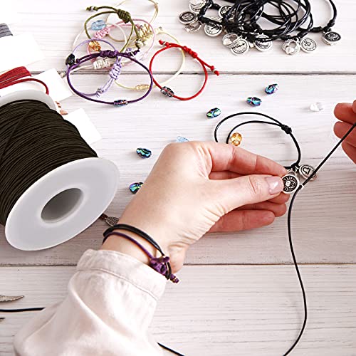 Outus Elastic String for Bracelets Making,2 Rolls 0.8 mm Bracelet String Elastic Total 109 Yards,Sturdy Stretchy Cord for Jewelry Making,Necklaces(Black and White) - Image 4