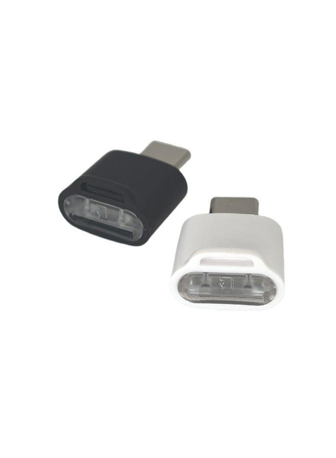 Typec Mobile Phone Card Reader For Apple Mobile Phone Computer Converter External Expansion TF Memory Card Adapter-Color:Plastic Black Type-c [without Hat-without Chain] - Image 1