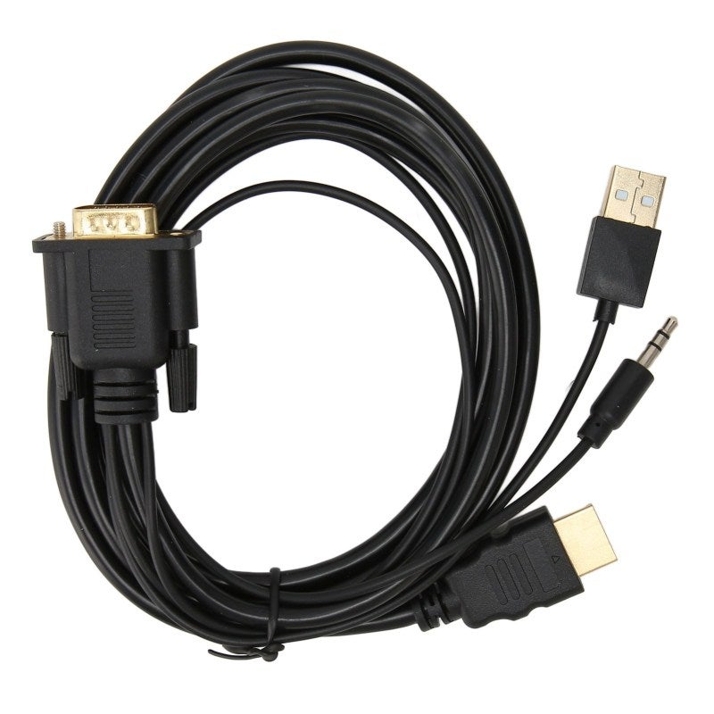 محول VGA إلى HDMI كابل بطول 1.8 متر مع صوت يعمل بالطاقة عبر USB - دقة إخراج 1080P محول VGA إلى HDMI يعمل فور التوصيل للابتوب والشاشة - Image 2
