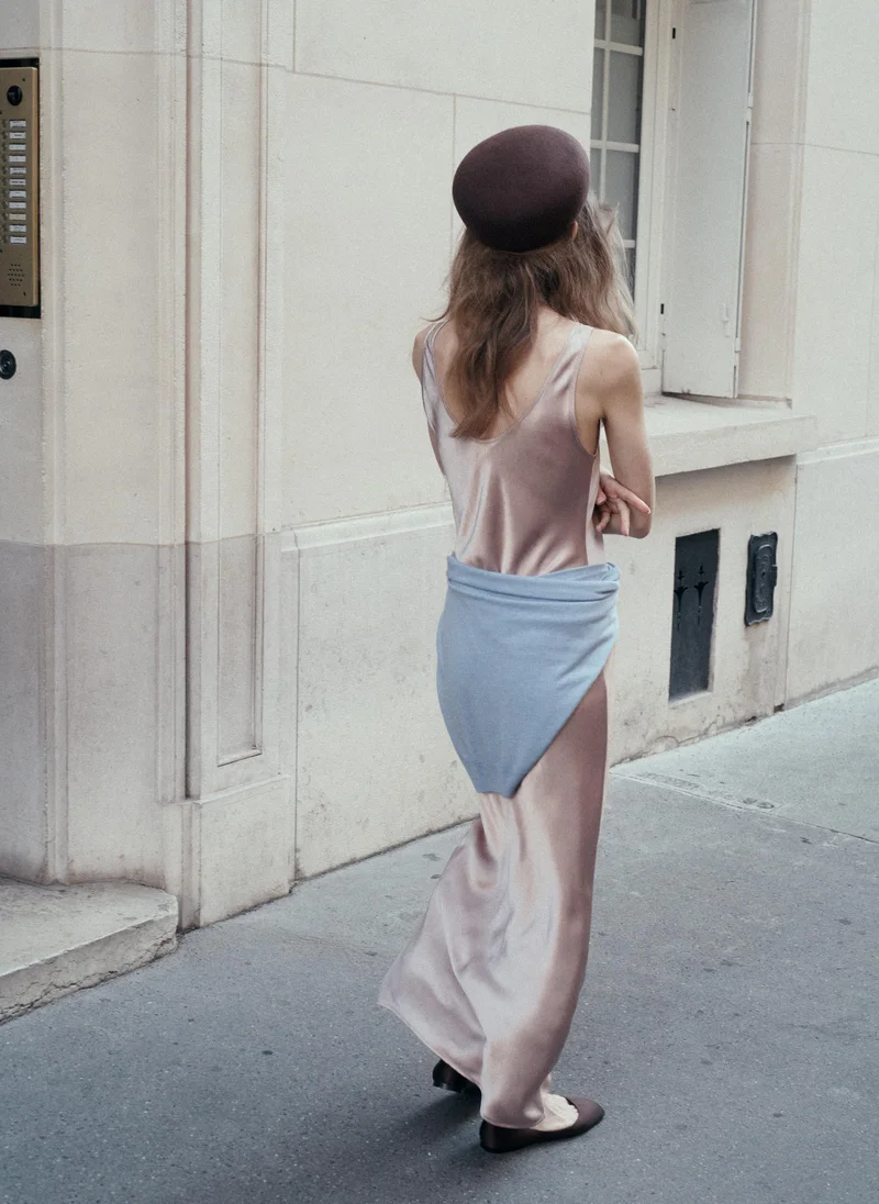مانجو Strapless Satin Dress