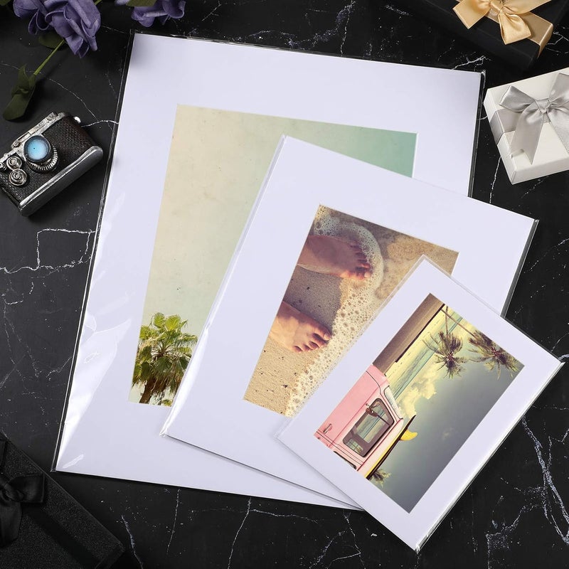 comfrt 3 Mil Thick Crystal Clear Sleeves No Acid Storage Bags Transparent Sealing Bag for Art Photo Prints Framing Mats Mattes, 5 x 7 Inch, 8 x 10 Inch, 11 x 14 Inch (60 Pieces) - Image 5