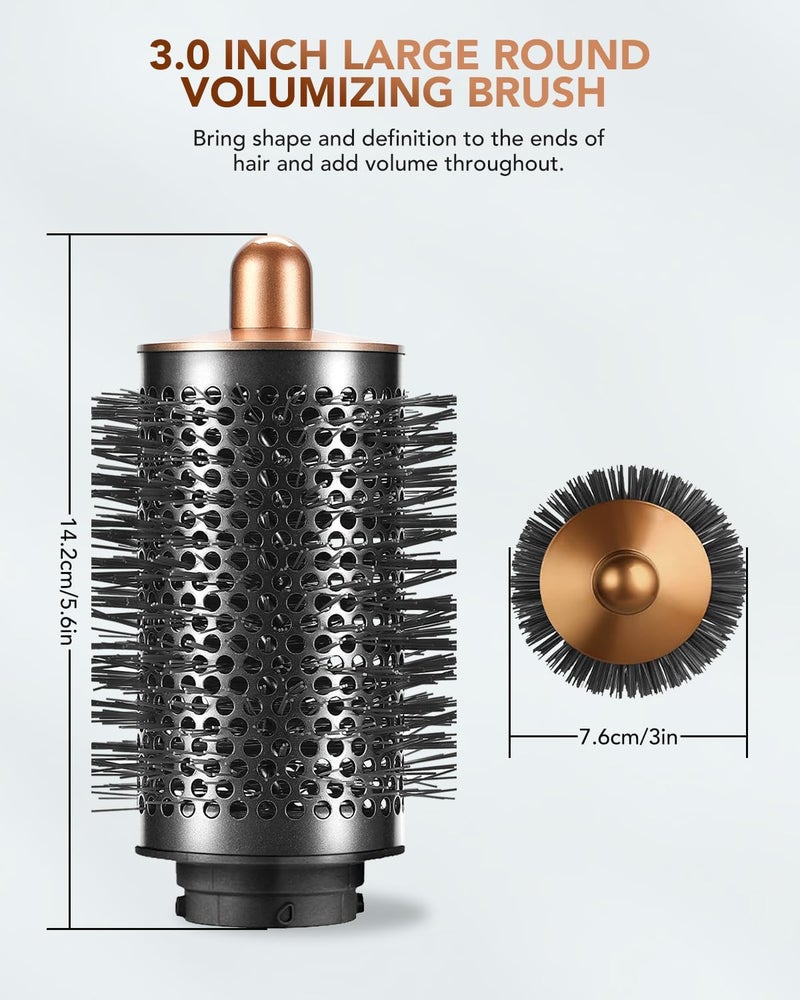 فرشاة تكبير مستديرة كبيرة مطورة من لجهاز Dyson Airwrap Styler HS01/HS05، ملحق فرشاة مستديرة كبيرة لتكبير الحجم للشعر الناعم، تصفيف الحجم والتجعيد، نحاسي - Image 4