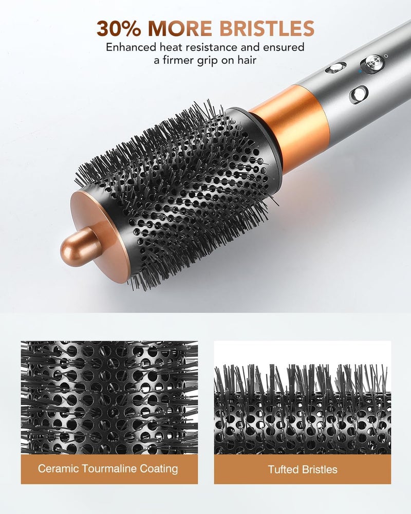 فرشاة تكبير مستديرة كبيرة مطورة من لجهاز Dyson Airwrap Styler HS01/HS05، ملحق فرشاة مستديرة كبيرة لتكبير الحجم للشعر الناعم، تصفيف الحجم والتجعيد، نحاسي - Image 3