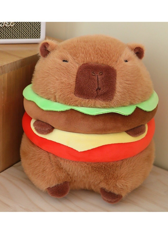 general Hamburger sandwich Capybara hamburger capy guinea pig doll cute plush toy male and female birthday gift doll - Image 3