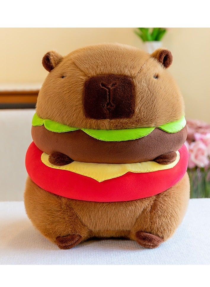 general Hamburger sandwich Capybara hamburger capy guinea pig doll cute plush toy male and female birthday gift doll - Image 2