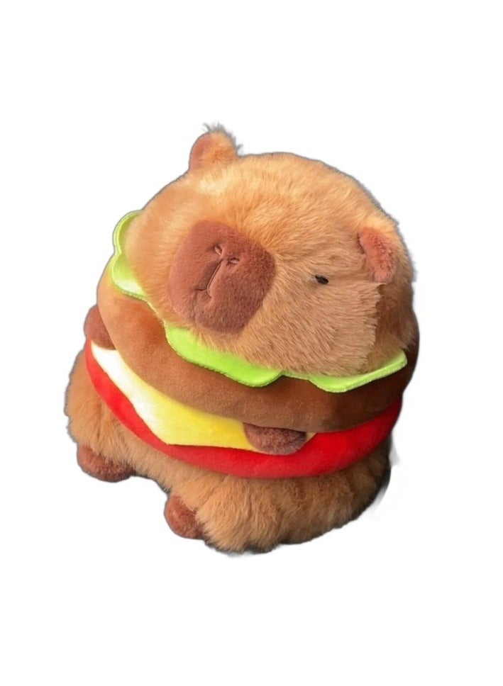general Hamburger sandwich Capybara hamburger capy guinea pig doll cute plush toy male and female birthday gift doll - Image 4