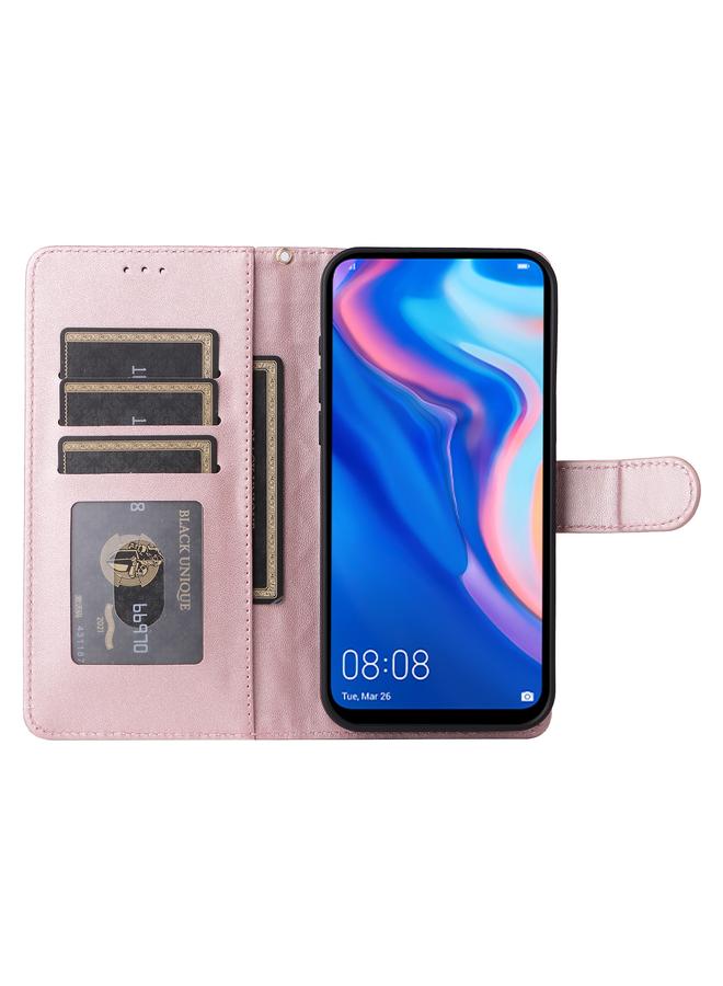 زبون جراب هاتف Huawei P Smart Z من الجلد بتصميم شبكي ماسي قابل للطي - Image 4