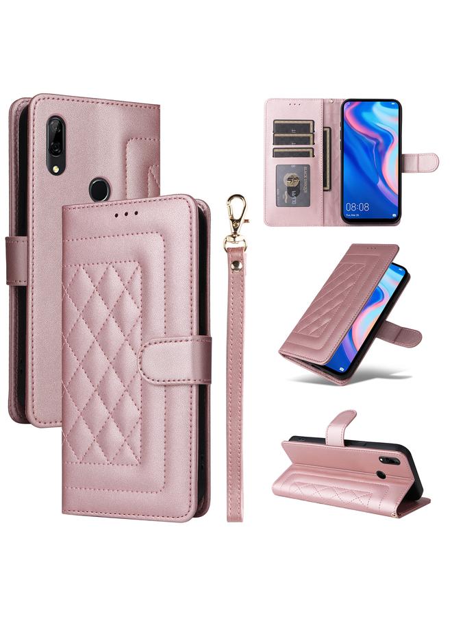 زبون جراب هاتف Huawei P Smart Z من الجلد بتصميم شبكي ماسي قابل للطي - Image 1