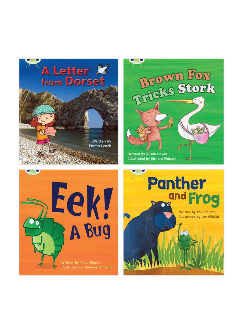 Learn to Read at Home with Bug Club Phonics: Pack 5 (Pack of 4 reading books with 3 fiction and 1 non-fiction) 