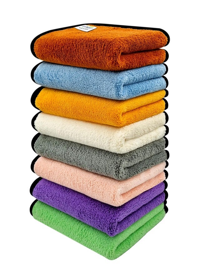 SOFTSPUN Microfiber Hand & Face Wipes 20x30 Cms, 8 Piece Towel Set, 280 GSM (Multicolor) Super Soft & Silky for Hand, Face and Body - Hypoallergenic Sensitive Skin Wipes & Washcloths - Image 1