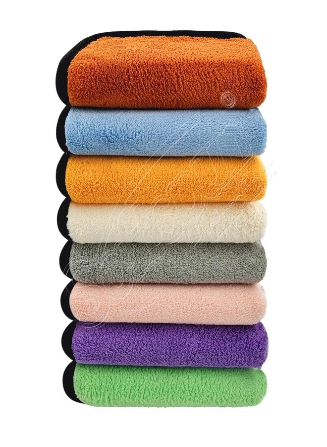 SOFTSPUN Microfiber Hand & Face Wipes 20x30 Cms, 8 Piece Towel Set, 280 GSM (Multicolor) Super Soft & Silky for Hand, Face and Body - Hypoallergenic Sensitive Skin Wipes & Washcloths - Image 2